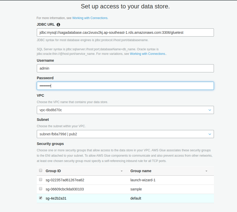 Selecting a cluster