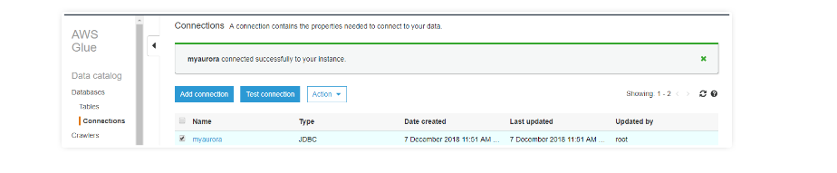 Creating a test connection