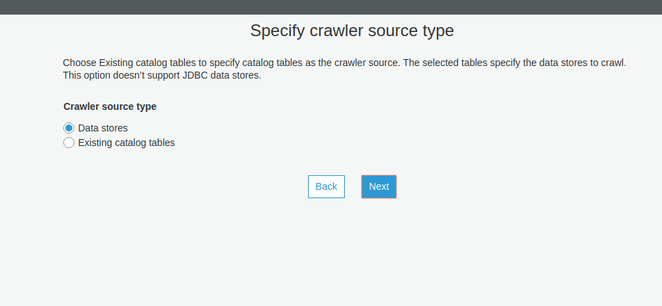 Specify crawler source type