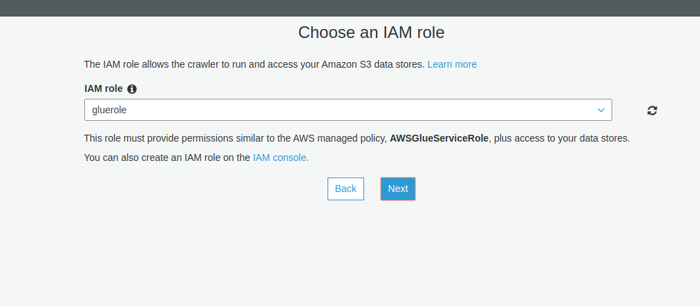 Choose IAM Role