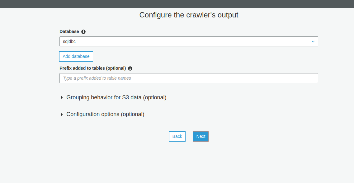 Configure crawler's output