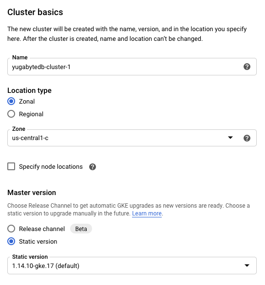 Setting up cluster