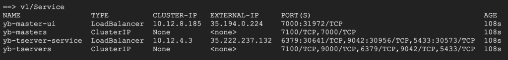 v1/Service output