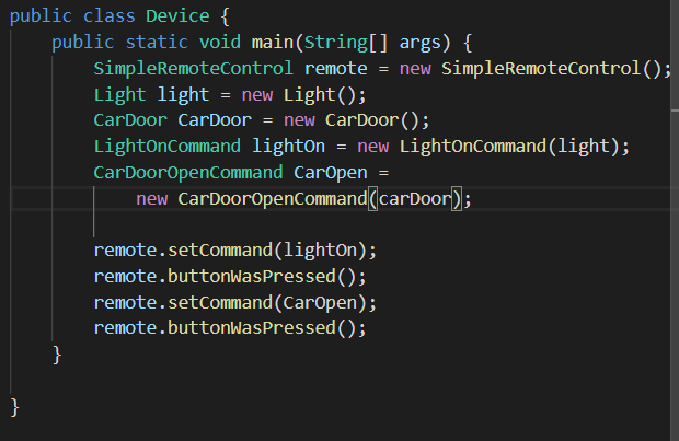 Fig: command design pattern in java – Device 