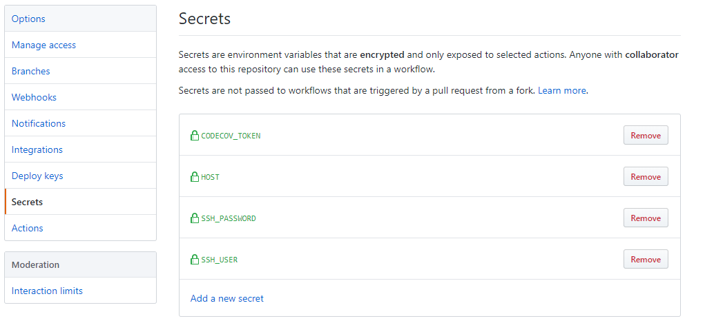 Github Secrets session