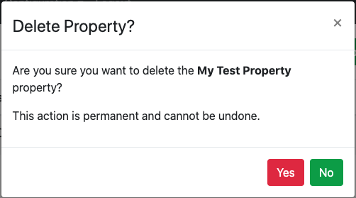 Delete property functionality
