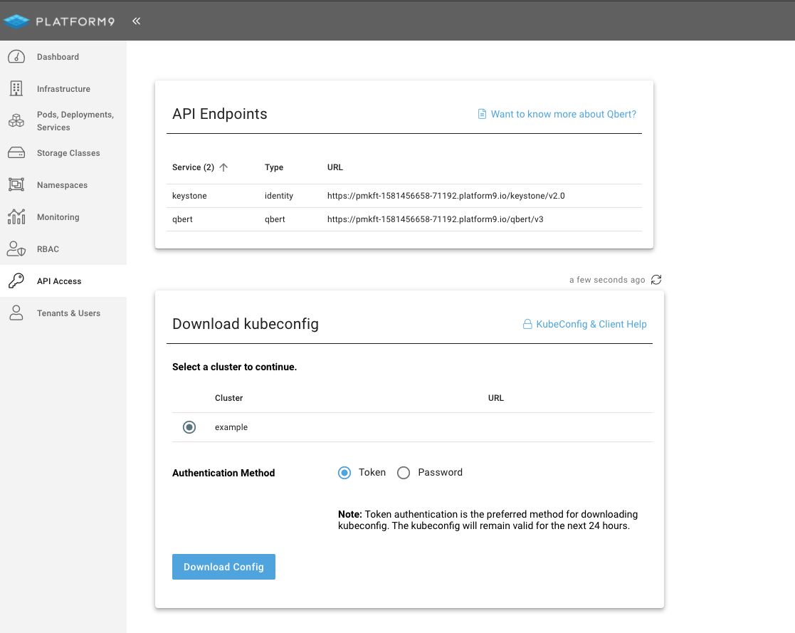 Download kubeconfig