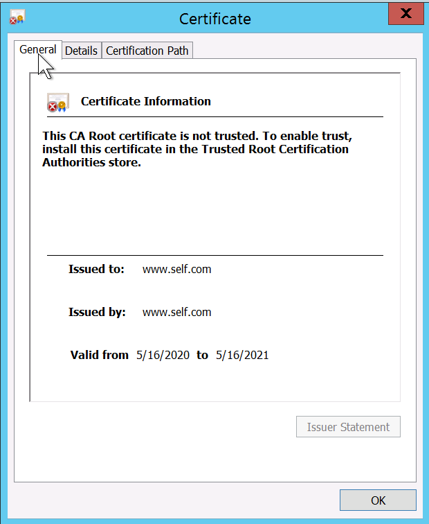 Certificate details