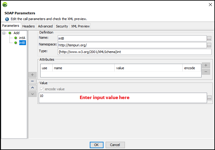 Enterring input values