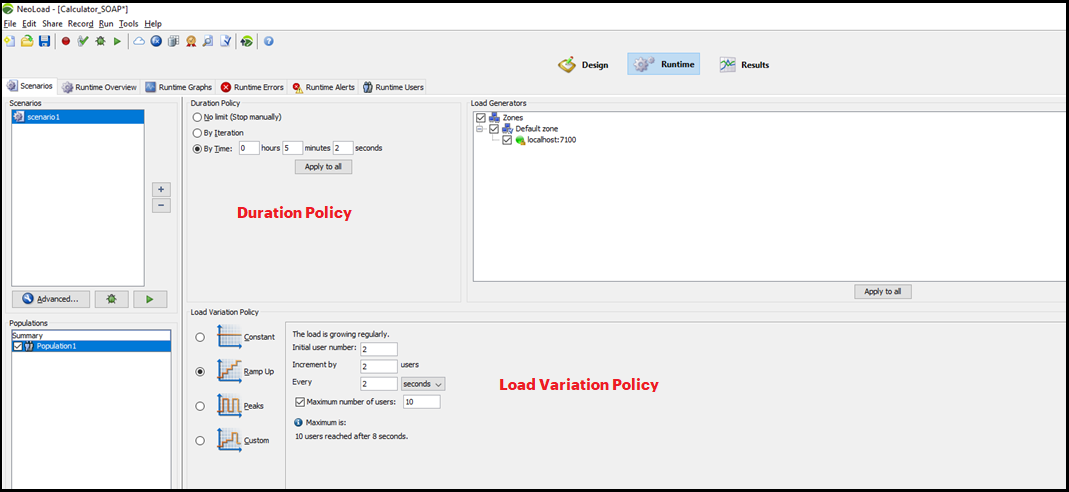 Defining Scenarios and populations