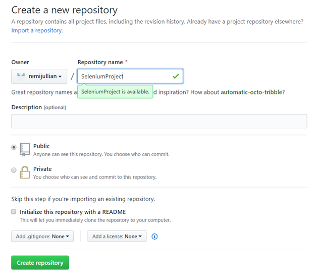 create new repository