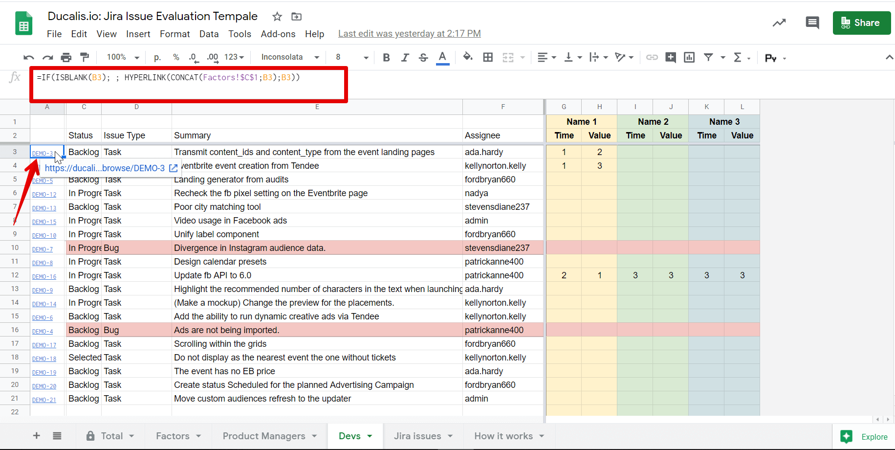 Jira issue links