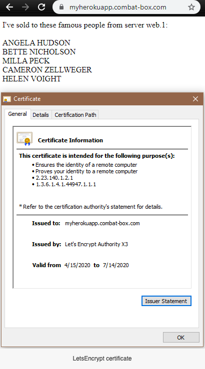 LetsEncrypt certificate