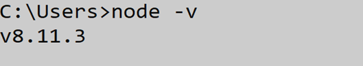 Checking version of Node