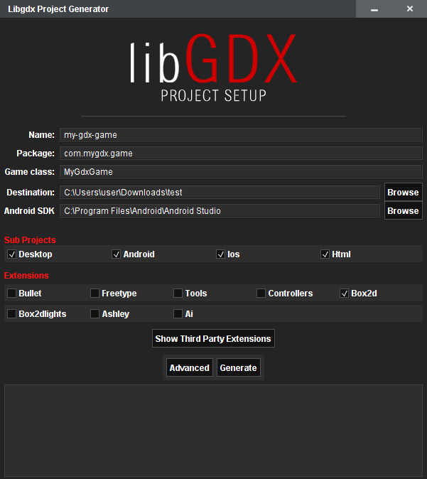 libGDX screen