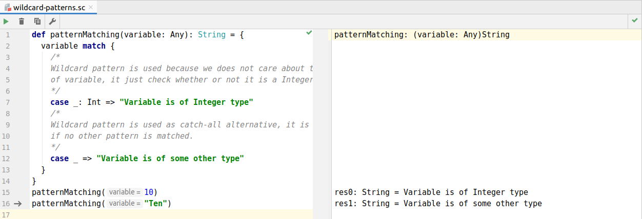 wildcard patter example in code