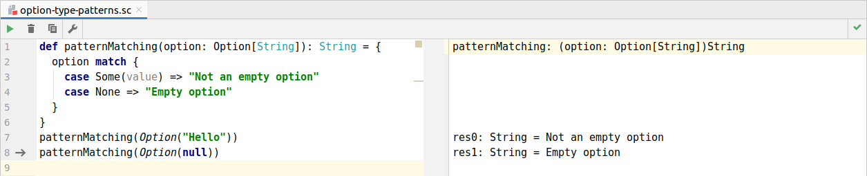 option type pattern code example