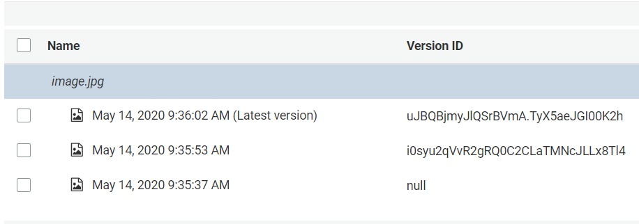 Disabled versioning