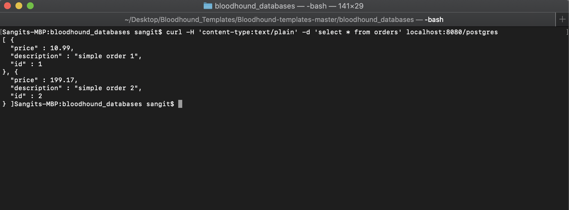 bloodhound database