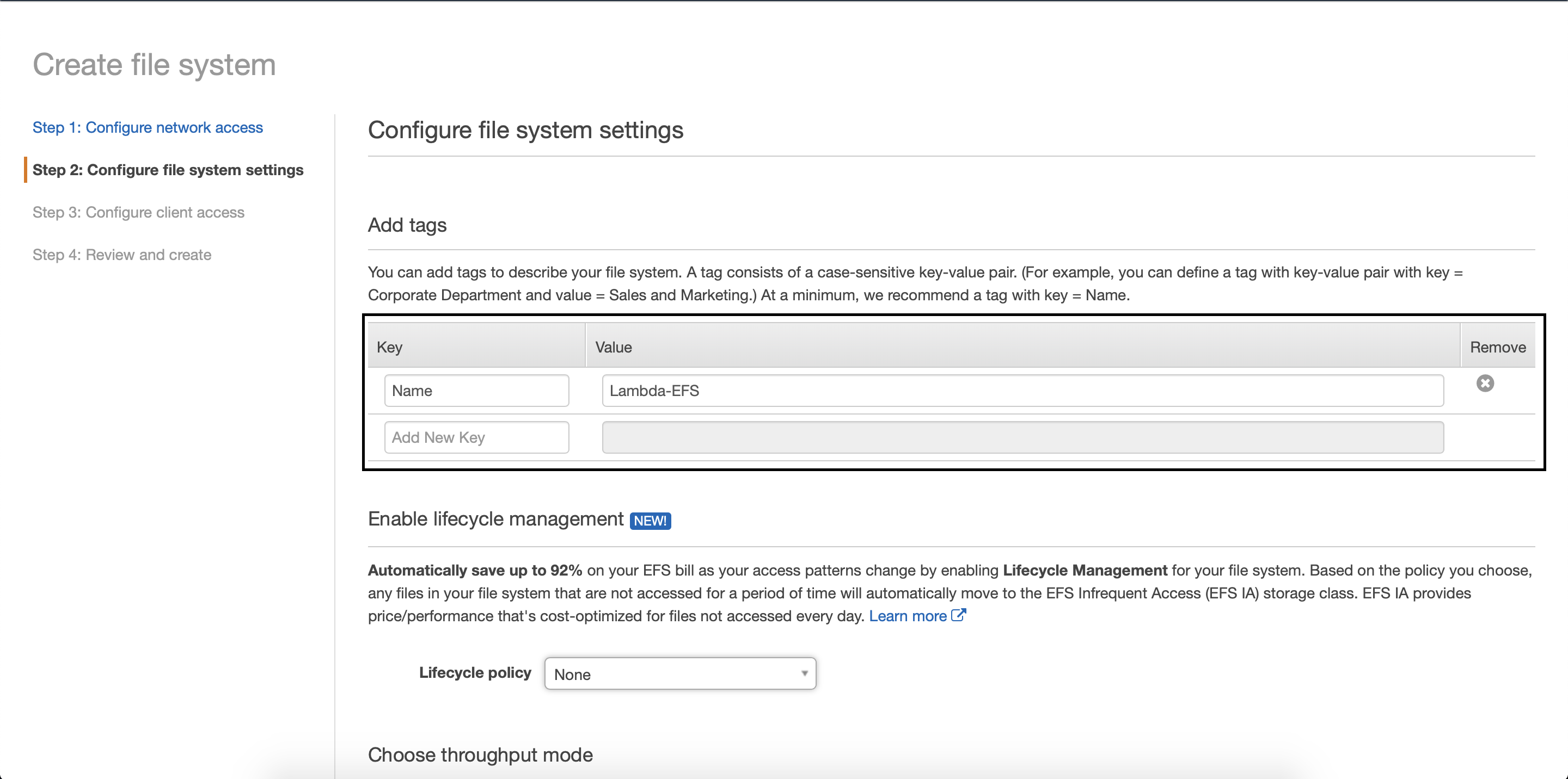 Adding name to file system