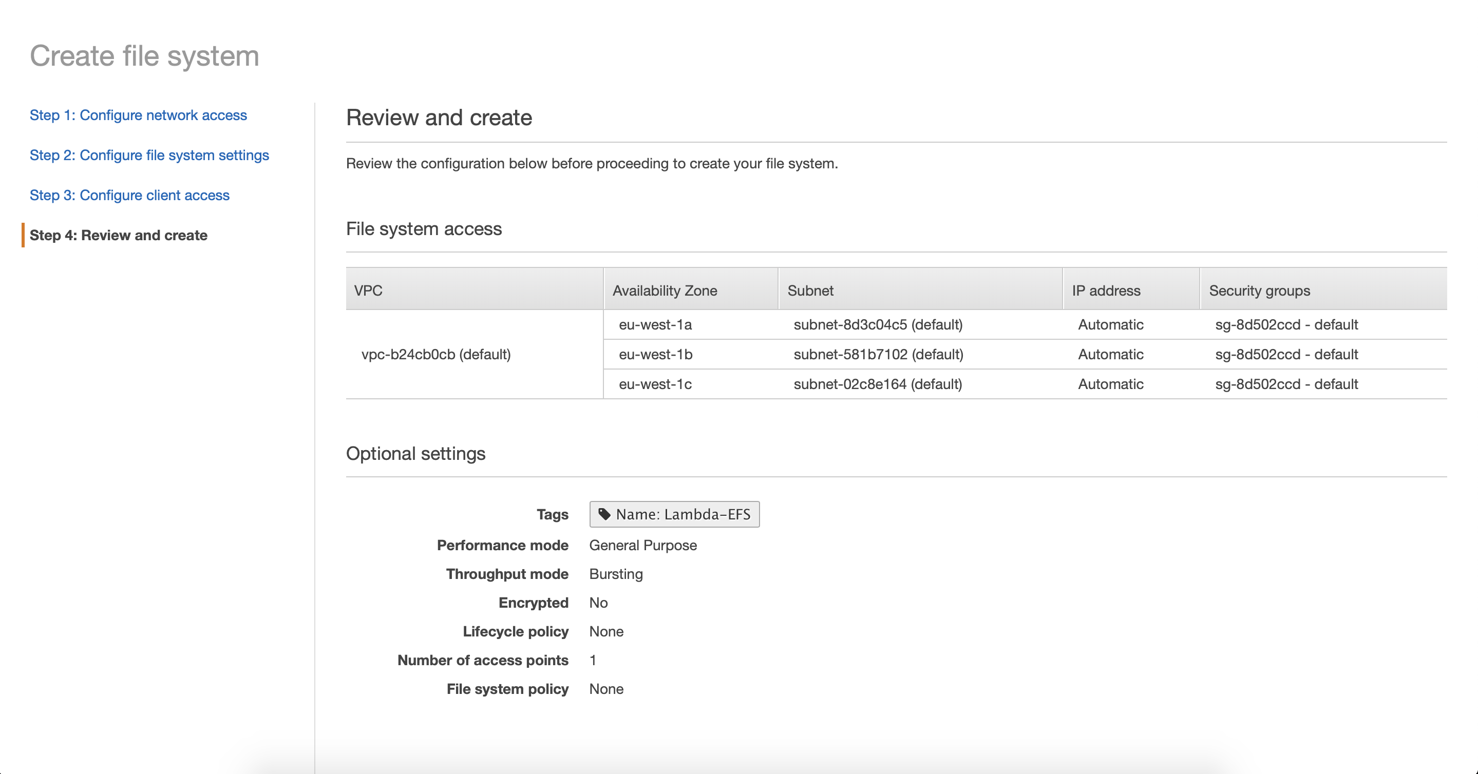 Creating file system