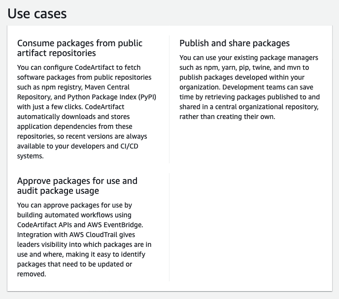 CodeArtifact Use Cases