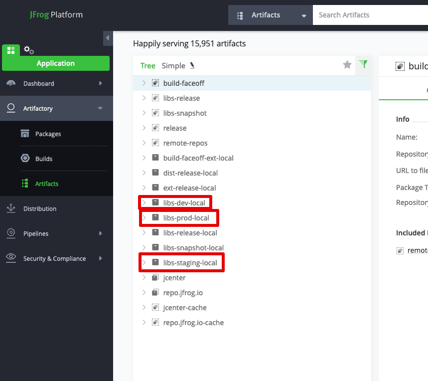 Maven repositories in JFrog Arifactory