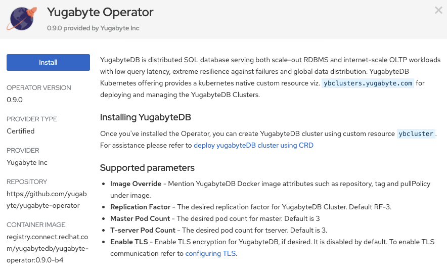 YugabyteDB Operator