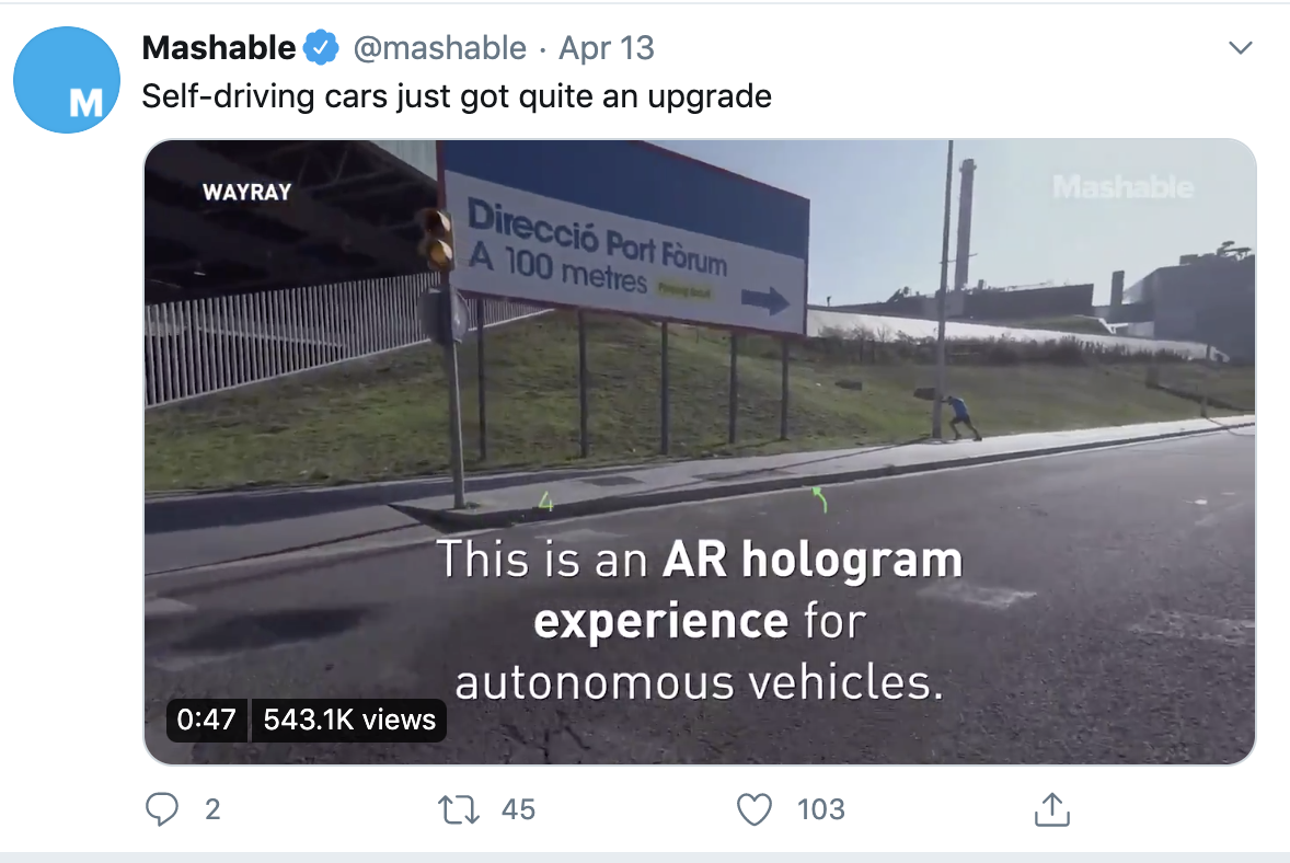 twitter screenshot - self-driving cars just got quite an upgrade