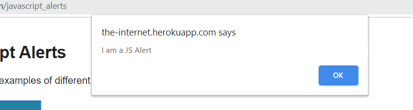 Alert popup on web page