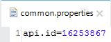 common.properties file api id