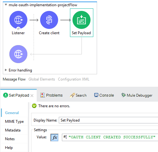 Flow for creating the client 2