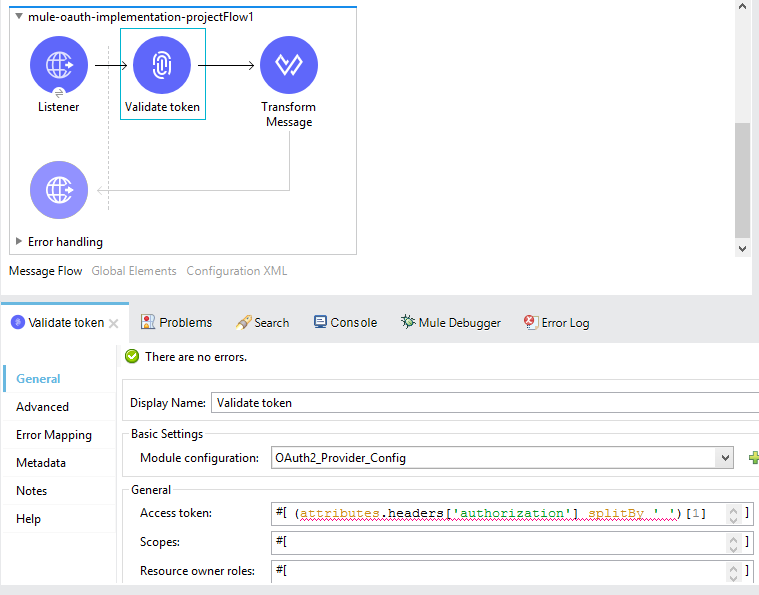 Flow for validating the client 1