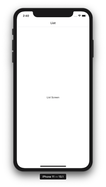 Initial screen with no customization