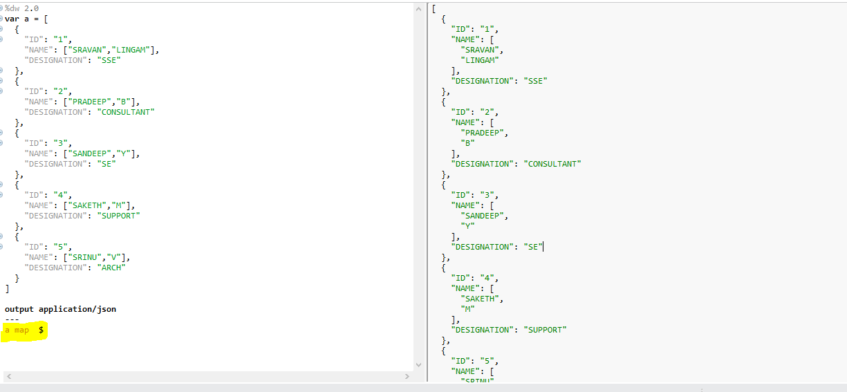 difference between map and mapobject in mule