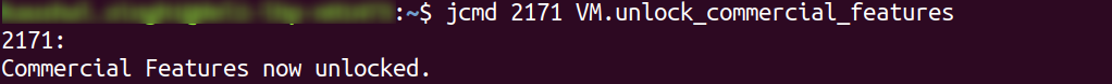 jcmd command to unlock commercial feautres