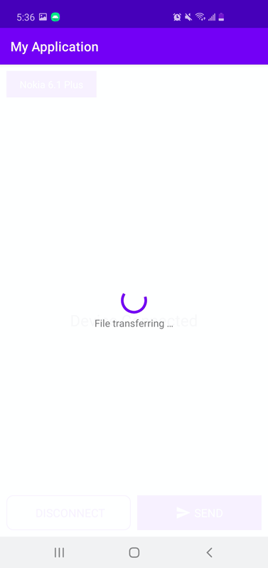 File transferring in application
