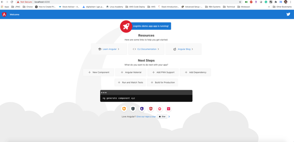 Angular app hello world