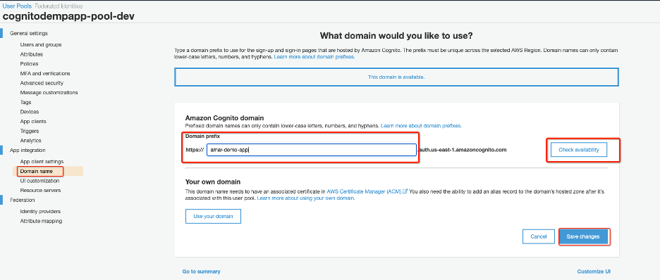 Selecting domain name
