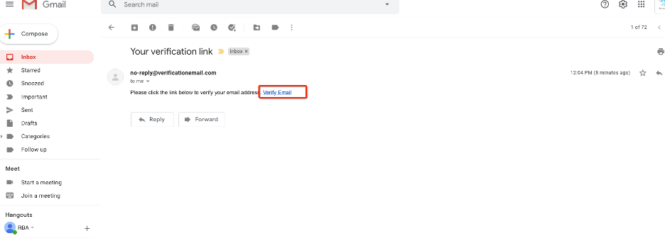 Verifying email
