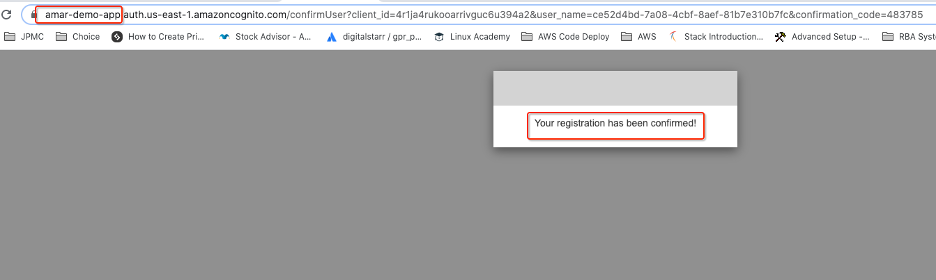 Confirming registration
