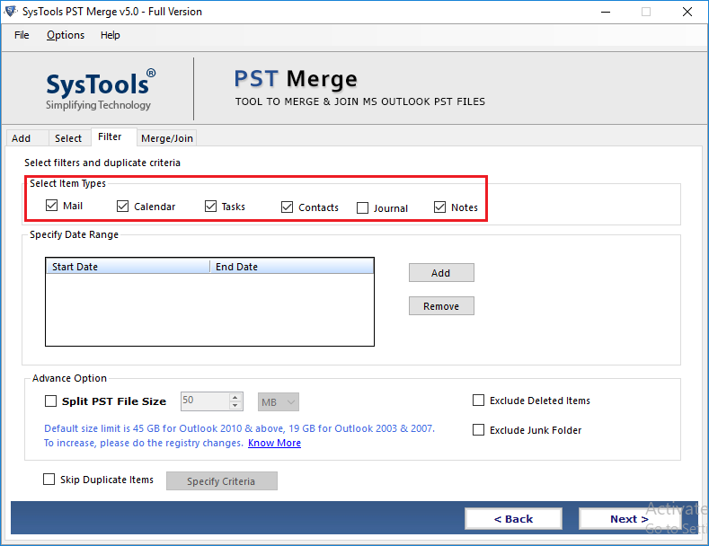 combine outlook pst files