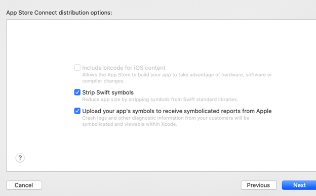 App Store Connection distribution options