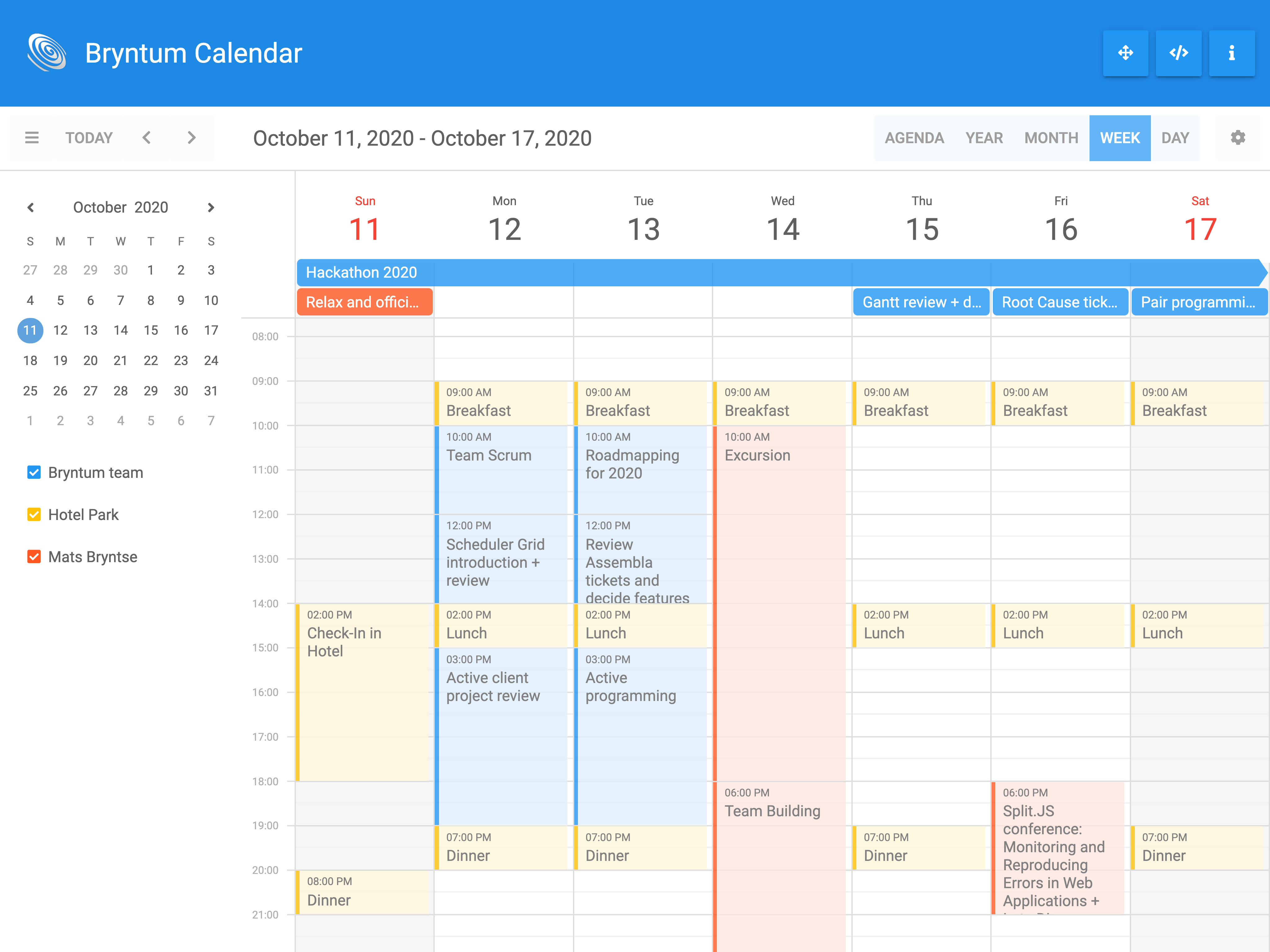 open source javascript work schedule maker