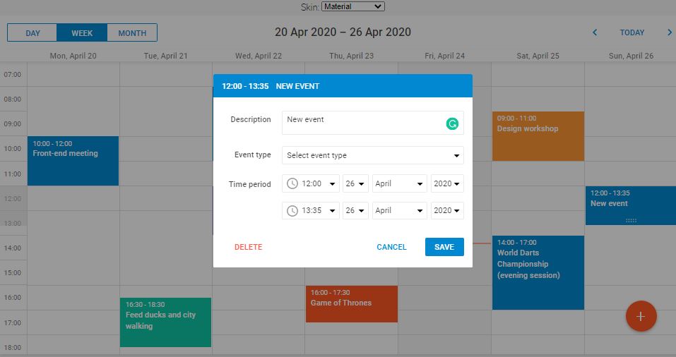 Tutorial: JavaScript Event Calendar and Spring Boot Backend