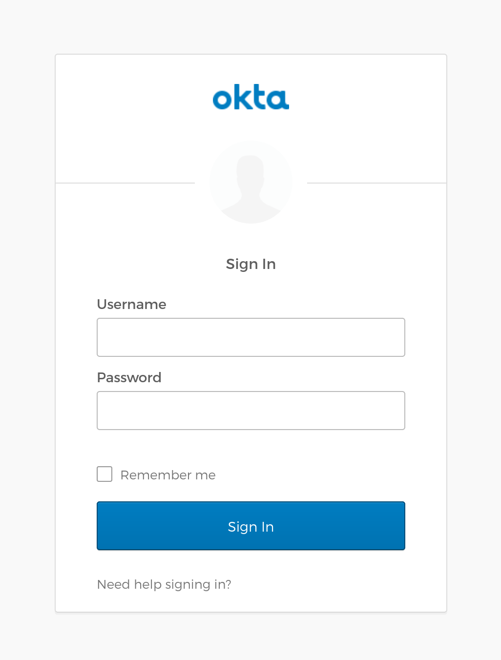 Okta sign in