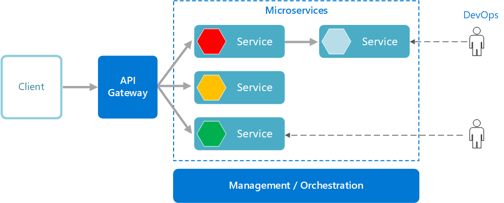 API gateway into managing microservices