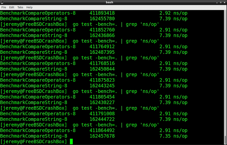 Benchmarking in terminal