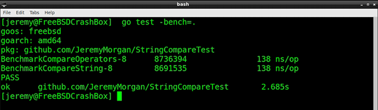 Benchmarking in terminal