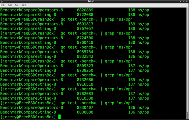 Benchmarking in terminal